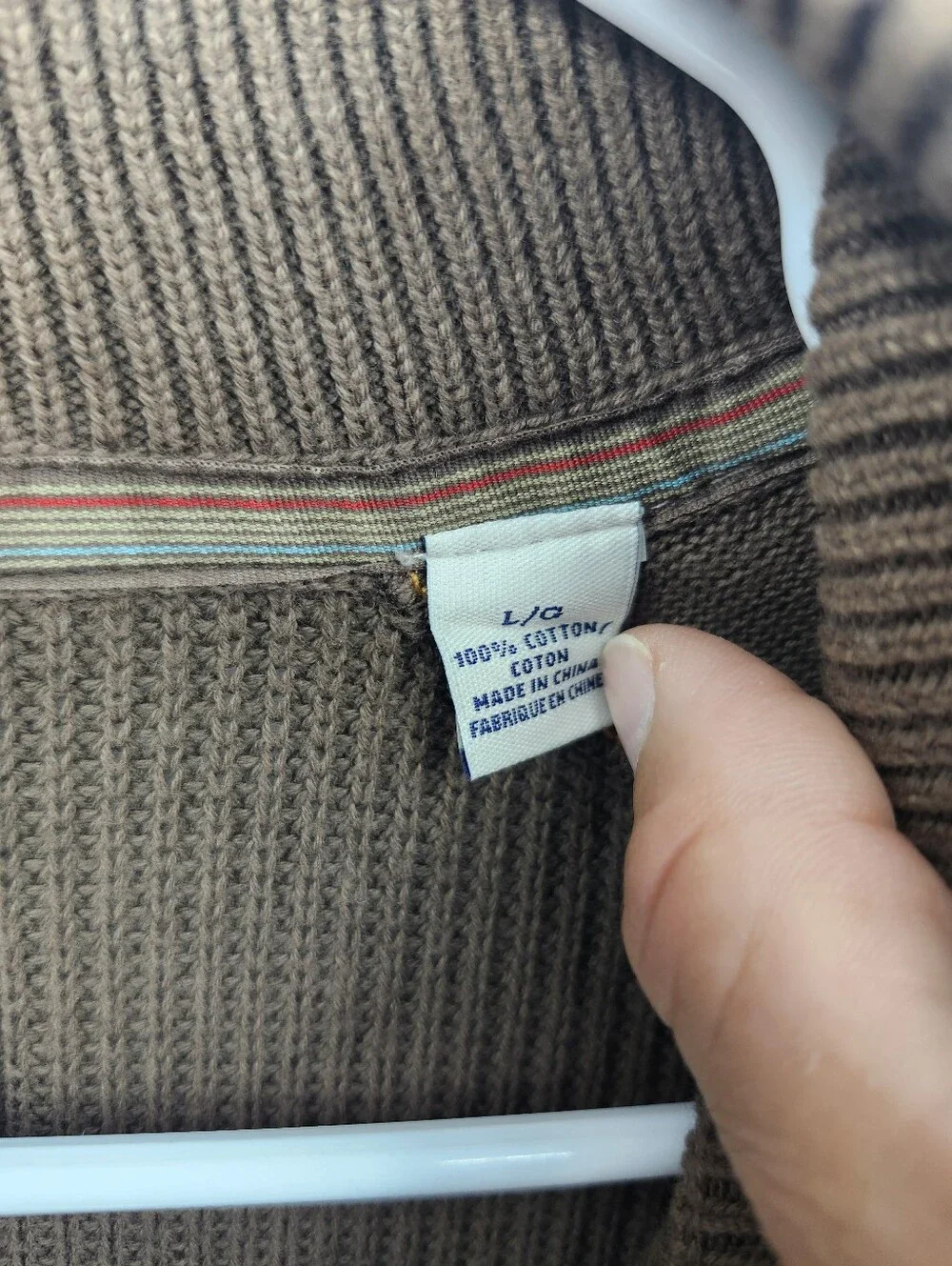 Tommy Bahama East River Half-Zip Cotton Sweater Brown Long Sleeve Men’s Size L